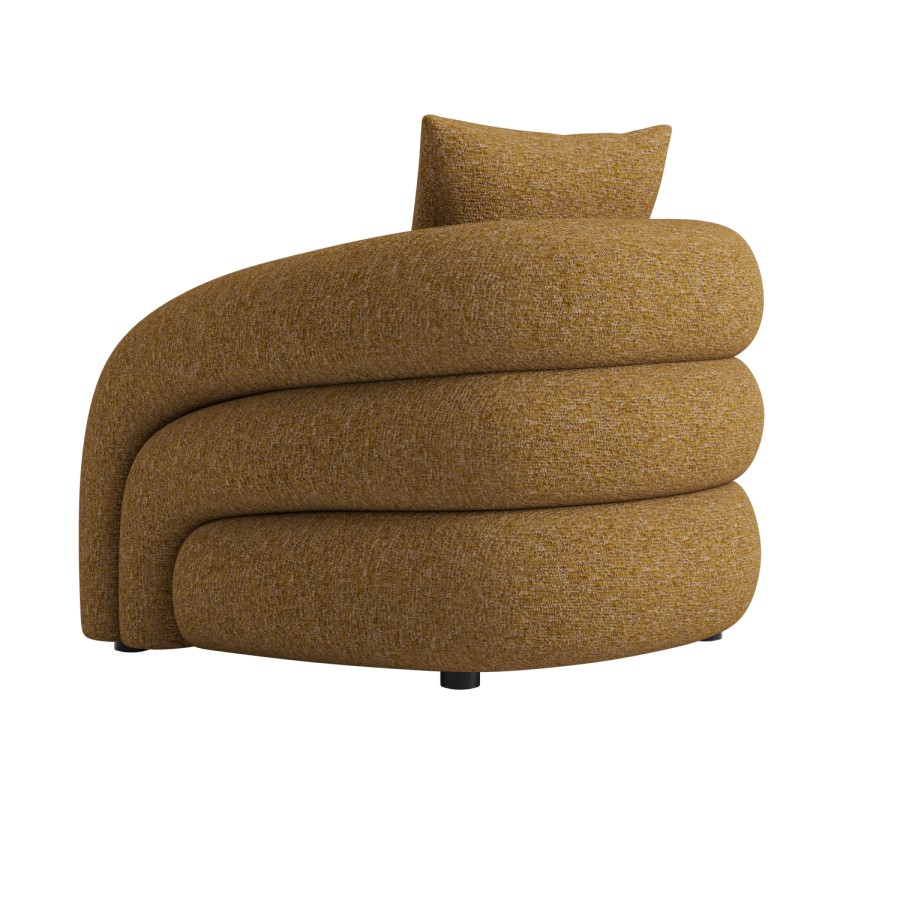 Caramel Brown Chenille Armchair - Zuri 