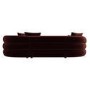 Deep Red Velvet Right Hand Facing 4 Seater Curved Corner Sofa - Zuri 