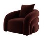 Deep Red Velvet Armchair - Zuri 