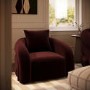 Deep Red Velvet Armchair - Zuri 