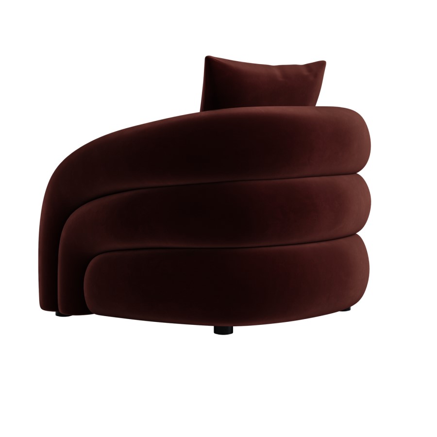 Deep Red Velvet Armchair - Zuri 