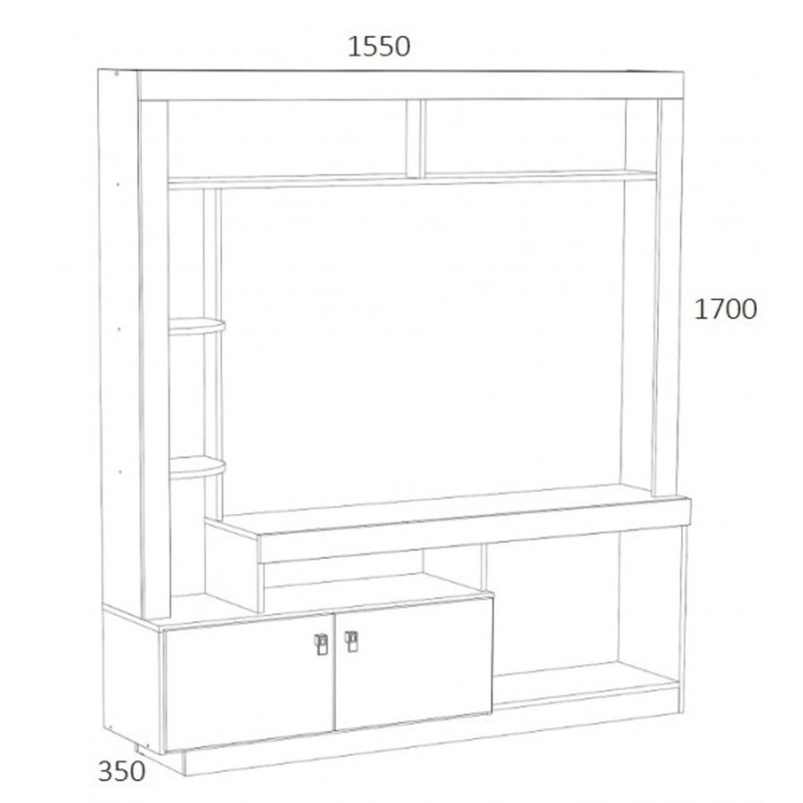 Birlea Zuma Black Entertainment TV Unit with Storage