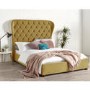 Zurich Wing Bed in Ochre Plush Velvet