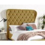 Zurich Wing Bed in Ochre Plush Velvet