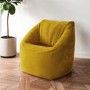 Mustard Yellow Bean Bag Chair in Velvet - Zyra