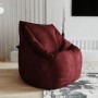 GRADE A1 - Red Bean Bag Chair in Velvet - Zyra