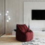 GRADE A1 - Red Bean Bag Chair in Velvet - Zyra