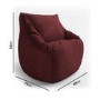 GRADE A1 - Red Bean Bag Chair in Velvet - Zyra