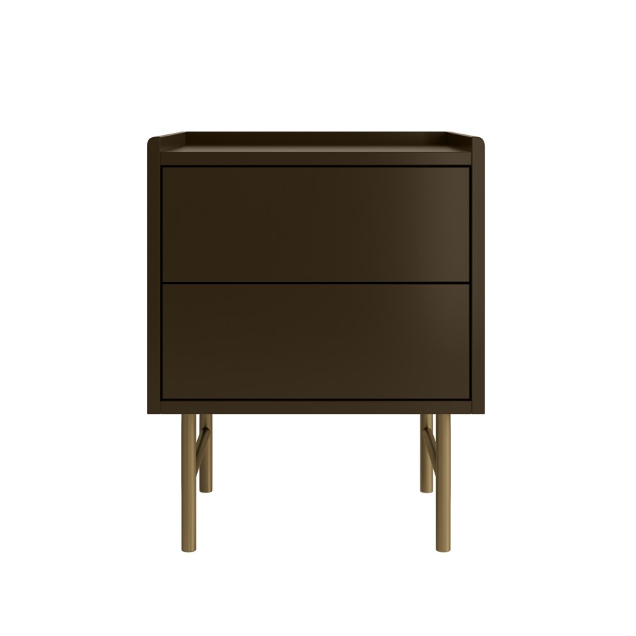 Khaki Green 2 Drawer Modern Bedside Table – Zane 