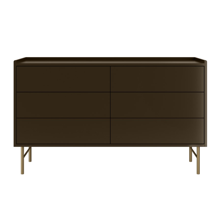 Khaki Green Modern Chest of 6 Drawers - Zane 