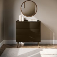 Khaki Green Modern Chest of 3 Drawers - Zane 