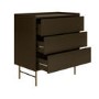 Khaki Green Modern Chest of 3 Drawers - Zane 