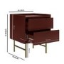Burgundy 2 Drawer Modern Bedside Table – Zane 