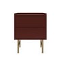 Burgundy 2 Drawer Modern Bedside Table – Zane 