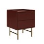 Burgundy 2 Drawer Modern Bedside Table – Zane 
