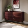Burgundy Modern Chest of 6 Drawers - Zane 