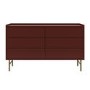 Burgundy Modern Chest of 6 Drawers - Zane 
