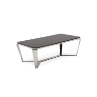 Zola Black Glass Coffee Table with Metal Frame