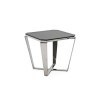 Zola Black Glass Lamp Table with Metal Frame 