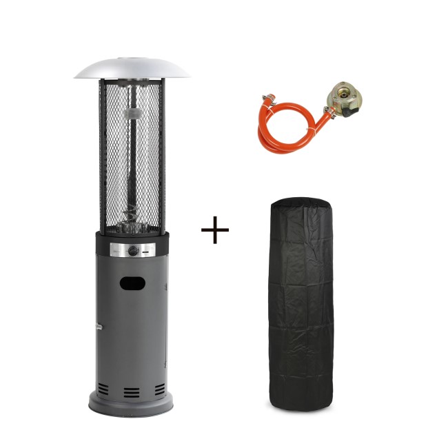 electriQ Outdoor Freestanding Gas Patio Heater - Grey