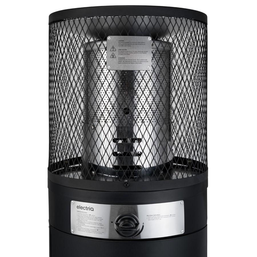 electriQ Outdoor Freestanding Bullet Gas Heater - Black