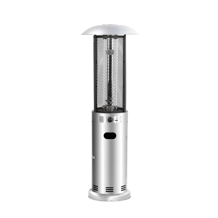 electriQ Outdoor Freestanding Gas Patio Heater - Stainless Steel