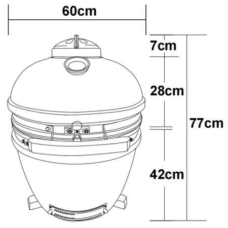 Boss Grill The Egg XL - 22 Inch Ceramic Kamado Style Charcoal Egg BBQ Grill - with Free Cover & Pizza Stone