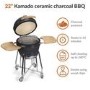 Boss Grill The Egg XL - 22 Inch Ceramic Kamado Style Charcoal Egg BBQ Grill - with Free Cover & Pizza Stone