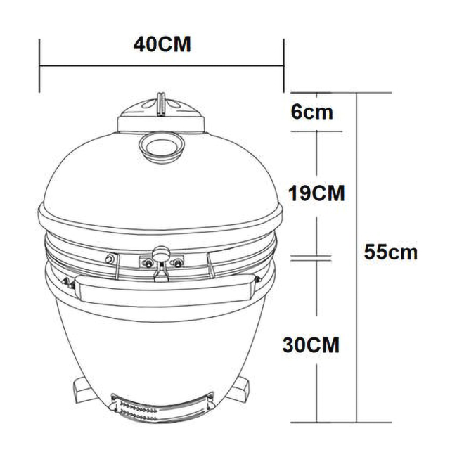 Boss Grill The Egg XS - 15 Inch Ceramic Kamado Style Charcoal Smoker BBQ Grill