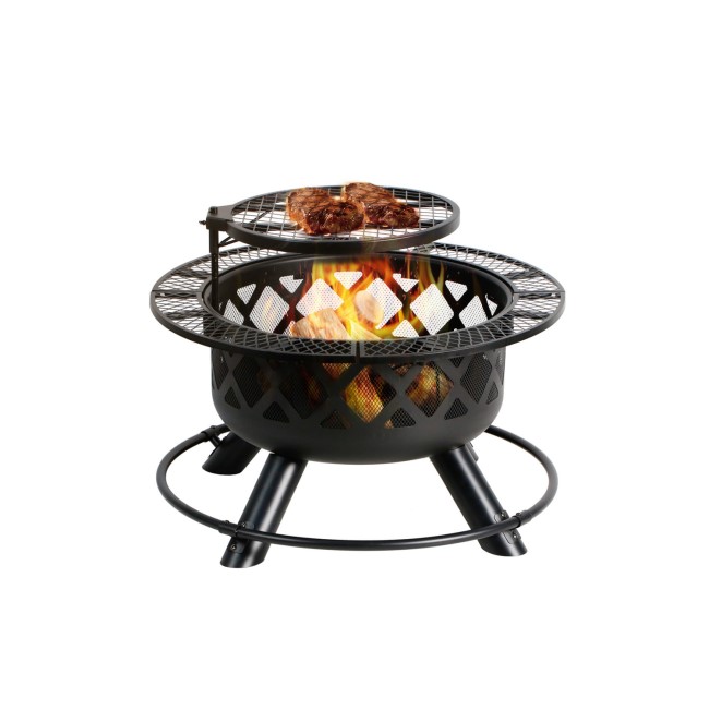 electriQ Fire pit with grill function