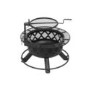 electriQ Wood or Charcoal Burning Fire Pit with BBQ Grill Function