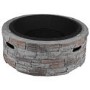 electriQ Cast Stone Round Base Wood Burning Garden Fire Pit - Grey