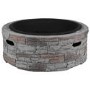 electriQ Cast Stone Round Base Wood Burning Garden Fire Pit - Grey