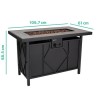 electriQ Gas Flame Outdoor Fire Pit Table - Rectangular with Grey Tiles