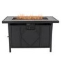 electriQ Gas Flame Outdoor Fire Pit Table - Rectangular with Grey Tiles
