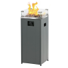 electriQ Gas Flame Outdoor Fire Pit - Tall Design in Grey