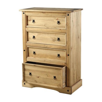 Read more about Tall pine chest of 4 drawers corona seconique