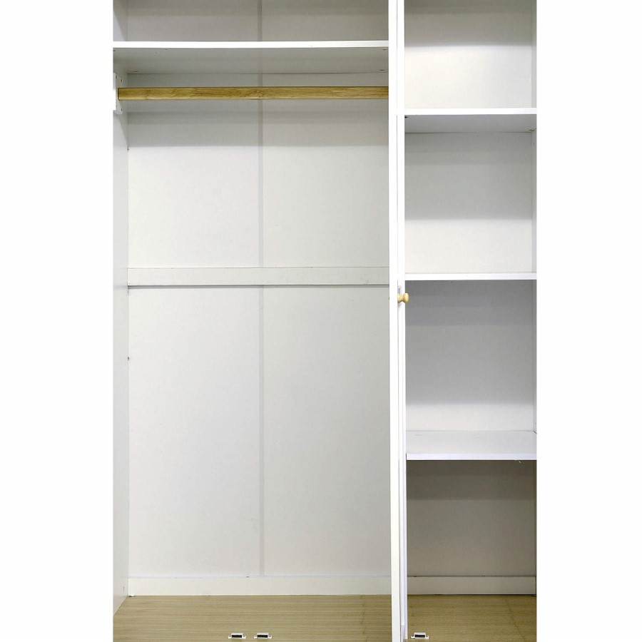 White Painted 3 Door Shaker Wardrobe - Arcadia - Seconique