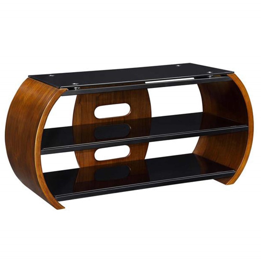 Jual Furnishings Curve Walnut TV Stand