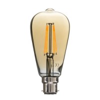 electriQ ST64 Smart dimmable Wifi filament bulb with B22 bayonet fitting - Smoked Amber finish - Alexa & Google Home compatible