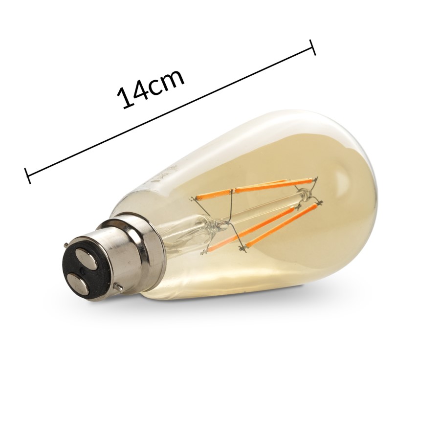 electriQ ST64 Smart dimmable Wifi filament bulb with B22 bayonet fitting - Smoked Amber finish - Alexa & Google Home compatible