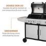 Boss Grill Premium Dual Fuel - 2 Burner Dual Fuel BBQ Grill with Side Burner - Stainless Steel