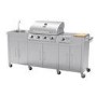 Boss Grill Texas Premium Outdoor Kitchen - 4 Burner Gas BBQ Grill with Side Burner - Stainless Steel