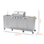 Boss Grill Texas Premium Outdoor Kitchen - 4 Burner Gas BBQ Grill with Side Burner - Stainless Steel