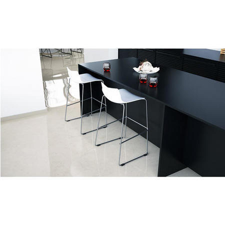 Single Trent Bar Stool in White with Chrome Legs