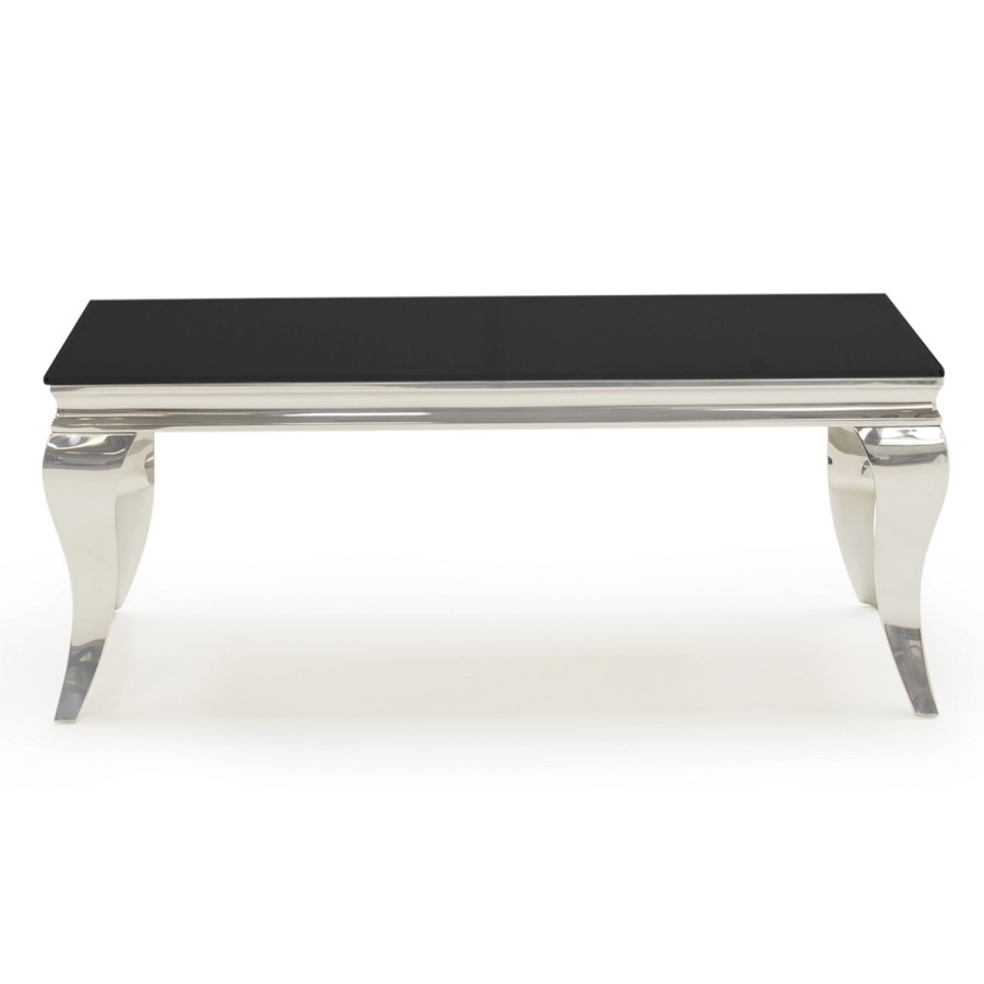 Louis Mirrored Coffee Table in Black - Vida Living