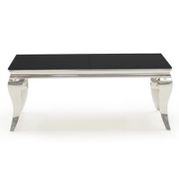 Louis Mirrored Coffee Table in Black - Vida Living