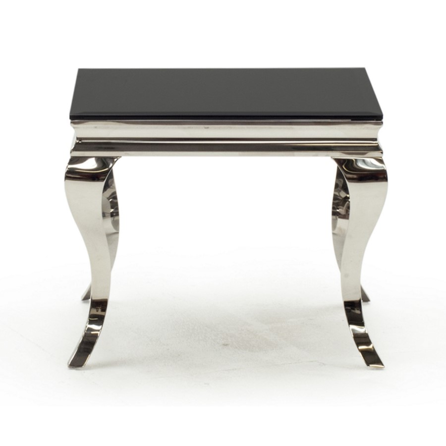 Louis Black Mirrored Side Table - Vida Living