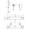Thermostatic Bar Valve &amp; Round Slide Rail Mixer Shower Kit