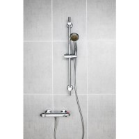 Round Shower with Thermostatic Valve & Slide Rail Kit